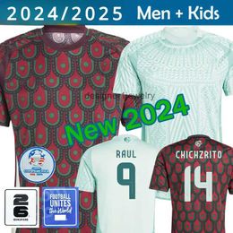 Voetbalshirts 2024 2025 Mexico voetbal jersey thuis weg 24 25 Raulchicharito lozano dos santos club voetbal shirt kinderen kit hlozano mannen sets uniformen fans speler ver