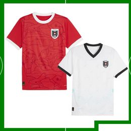 Jerseys de football 2024 Euro Autriche Accueil Rouge Blanc Chemise de football 24/25 Hommes Sports Extérieur Équipe nationale Uniforme Drop Livraison Athl Ot29Y