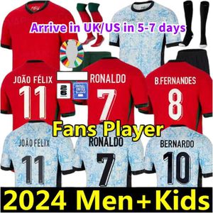 Jerseys de football 2024 Euro Cup Soccer Jerseys Ronaldo Portugais Portugal Jerssey