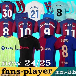 Soccer Jerseys 2024 Lewandowski Pedri Gavi R. Araujo Gavi 23 24 25 Camisetas de Football Shirt FC Balde Ferran Raphinha Barcelonas dest Men Barca Kit Kid