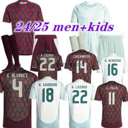 Voetbaltruien 2024 Mexico voetbal jersey thuis weg raulchicharito lozano dos santos club voetbal shirt kinderen kit h.lozano mannen sets uniformen fans spelersversie