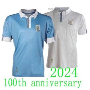 Jerseys de fútbol 2024 Uruguay Jerseys Anniversary 100th Special Lsuarez Ecavani nde la Cruz Inhouse camiseta Gde Arrascaeta Fvalverde Raraaujo Rbentancur Foot