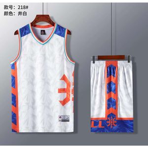 Voetbalshirts 218 basketbalpak set volwassen kinderen print team uniforme zakken aan beide zijden 3xS-6XL