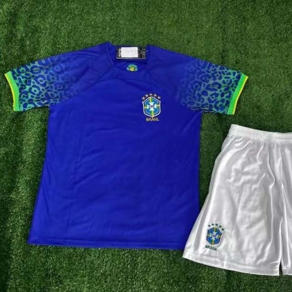 Jerseys de fútbol 22-23 World B Brasil Away National Team Football Jersey Jersey para adultos infantiles Set XS-4XL