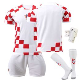 Soccer Jerseys 2223 Croatie Home Grid 10 Modric Football Jersey Set avec chaussettes d'origine