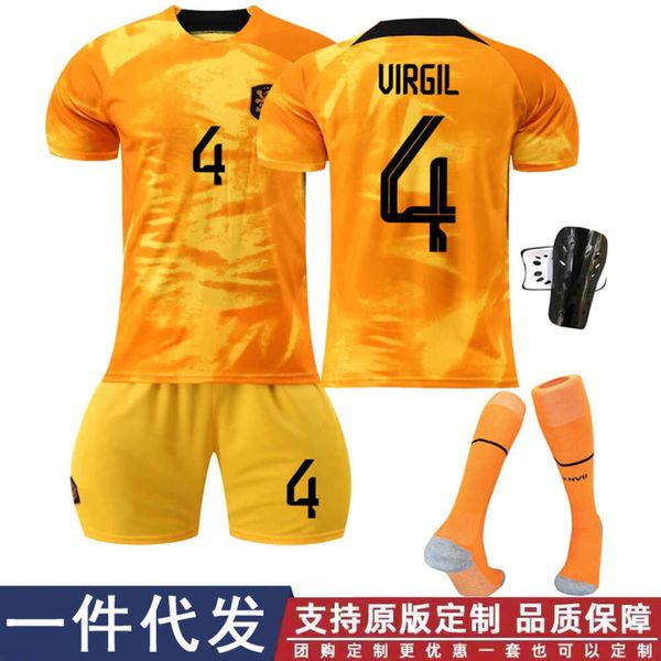 Jerseys de fútbol 2223 Hogar de los Países Bajos Naranja No. 4 Van Dijk 10 Memphis 21 De Jong Football Kit