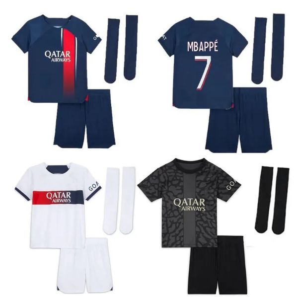Jerseys de fútbol 23 24 Kits de fútbol para niños Paris MBAPPE HAKIMI MARQUINHOS VERRATTI Maillot de Foot S Baby Shirt JJ 1.10
