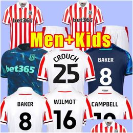 Voetbaljerseys 23 24 Stoke City Mikel Campbell Smith Fletcher Powell Brown Clucas Home Kits 2023 2024 Baker Men Kids Kit voetbal Shir Dh0fz