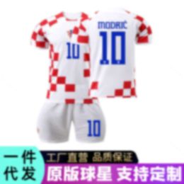 Jerseys de football 23 Croatie Home Coupe du monde Jersey Modric No. 10 Match Training Set Print Taille