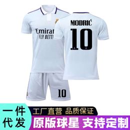 Voetbaljerseys 23 Real Madrid Home Football Jersey Benzema 9 Modric 10 Match Training Team Uniform Print Grootte