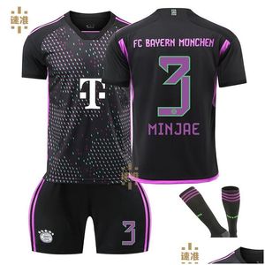 Voetbalshirts 2324 Bayern Away 9 Kane 10 Sane 25 Mler 3 Kim Minja Jersey Kinderen ADT's Drop levering Sport buitenshuis Athletic Outdoor App Dhmfi