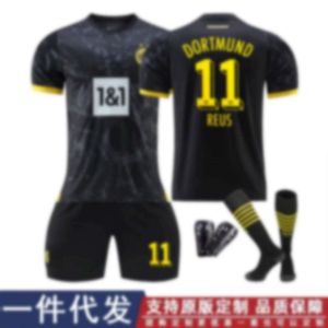 Voetbaljerseys 2324 Nieuw seizoen Dortmund weg Black Football Jersey Set Royce 11 Jersey en Jersey