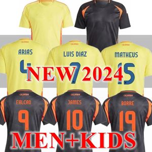 Jerseys de football 24 25 Colombia James Soccer Jerseys Kids Kit 2025 Columbia National Team Football Shirt Away Away Set Camisetas 2024 Copa America Dvaloyes Arango C Chu
