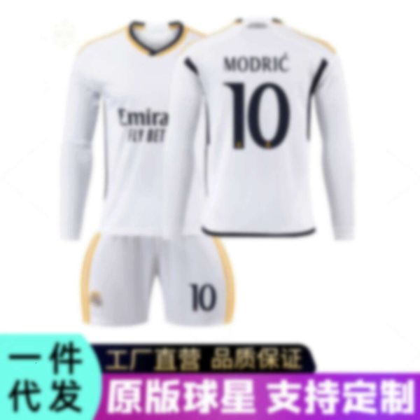 Soccer Jerseys 24 Real Madrid Home Football Jersey Bellingham 5 Automne Hiver Long Manched Training Suit