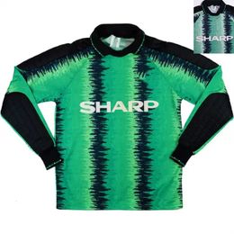 Jerseys de football 90 91 92 GK Maillot à manches longues Green Black 1 # Schmeichel Maillot Foot Shirt
