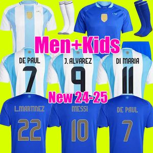 Jerseys de football Argentine 3 étoiles Messis 24 25 Fans Player Version ALLISTER Dybala Di Maria Martinez de Paul Maradona Child Kids Kit Men Women Football Shirt