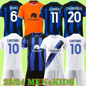 Jerseys de football Barella Correa Inters Milan Giroud Ibrahimovic Lautaro Milans Theo Brahim 23 24LUKAKU Chemise de football 2023 2024 Uniformes Hommes Enfants Kits Ensembles S-XXL