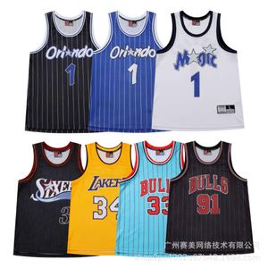 Voetbalshirts basketbal jersey heren magie McGrady Pippen O'Neill Vest American Fashion High Street Allen Iverson