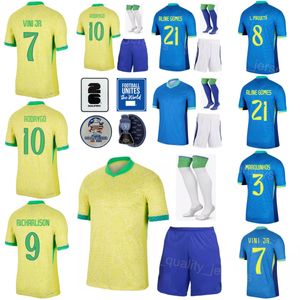 Soccer Jerseys Brasil 2024 Copa America 2 Danilo 10 Neymar Jr 13 Dani Alves 9 Jésus 18 Antony 1 Alisson 15 Joao Gomes 14 Bruno 6 Wendell National Team Football Shirt Kits