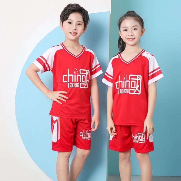 Maillots de football Uniforme de football chinois pour chinois pour garçons Girls Girls Mindegarten Performance Elementary School Sports Competition Trainier