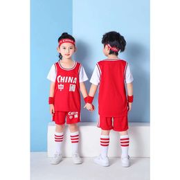 Les maillots de football faux deux morceaux de costume de basket-ball pour enfants chinois J.CN03, compétition de performance de la maternelle 3xs-2xl