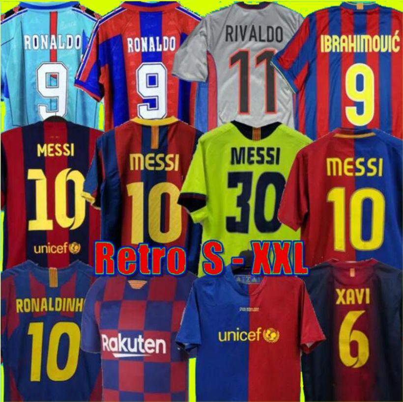 soccer jerseys finals Retro 96 97 98 99 08 09 10 11 12 15 18 19 RONALDINHO RIVALDO Iniesta maillot de foot Ibrahimovic Eto Kluivert BarcelonaS RONALDOS XAVI SUAREZ HENRY