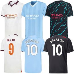 Jerseys de fútbol Haaland 23 24 De Bruyne Phillips Mans Mans Cities Grealish Ferran Mahrez Foden Bernardo Joao Cancelo Z Rodrigo Football Jersey