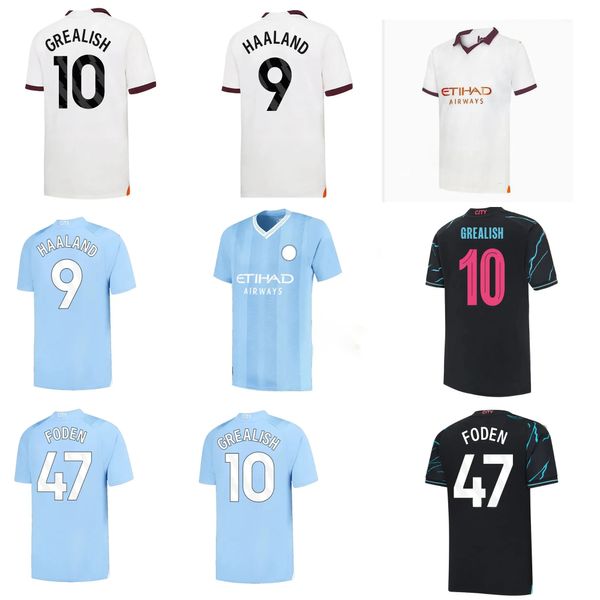 Jerseys de football Haaland 23 24 de Bruyne Phillips Mans Cities Grealish Ferran Mahrez Fode Bernardo Joao Cancelo Z Rodrigo Football Shirt Men Kids Set Set Uniforms12