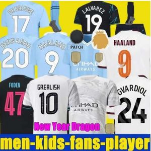 Stadsvoetbalshirts HAALAND DE BRUYNE 2023 2024 FODEN GREALISH MAHREZ MANs Cities voetbalshirt BERNARDO PHILLIPS RODRIGO 23 24 YTIC NAM Man kinderuitrusting