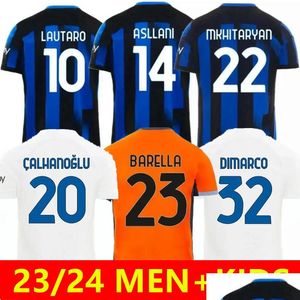 Voetbalshirts Inter 23 24 Maglia Milano Lautaro Skriniar Barella Football Shirts Kids Kit 2023 2024 Bastoni Gosens Dzeko Brozovic de Otr8y