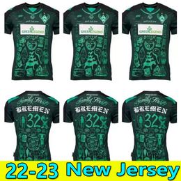 Jersey de fútbol Jersey 22 23 Werder Bremen Especial Marvin Ducksch Leonardo Bittencourt Black Green cuán profunda es tu amor camisas de fútbol