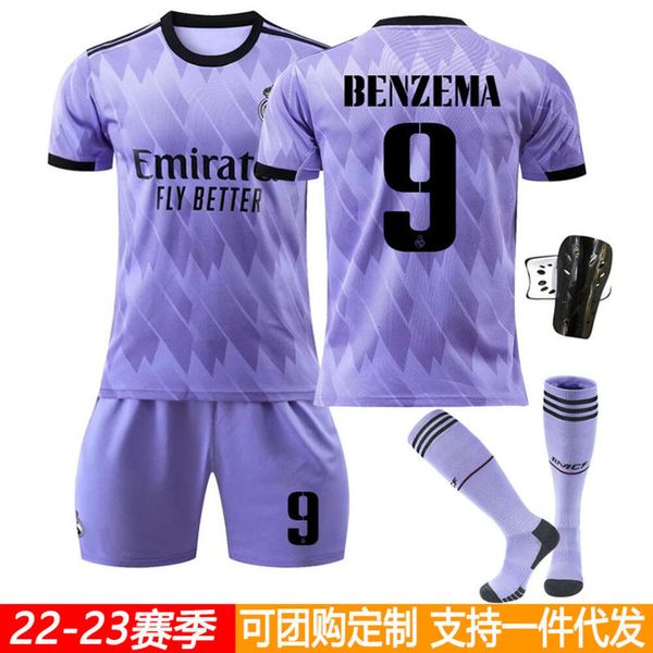 Soccer Jerseys Men's 22-23 Real Madrid Jersey Away Numéro 9 Benzema 10 Modric Adult Children's Football Print