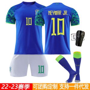 Voetbaltruien Heren 2223 Brazilië Away Jersey No.10 Neymar Children's Adult Football Team Kit Training Set