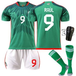 Soccer Jerseys Heren 2223 Mexicaans voetbalshirt 9 Raul 14 Home 16 Green Maat 18 Set Originele Sock Batch