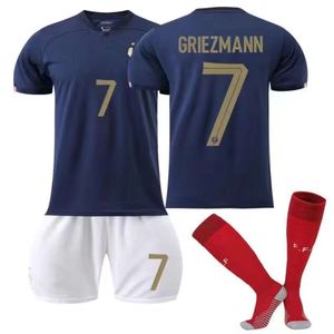 Soccer Jerseys heren tracksuits 2022 Franse voetbalshirt Home No. 19 Benzema 10 Mbappe volwassen kit