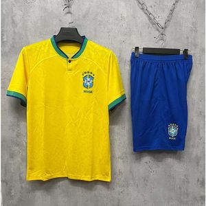 Soccer Jerseys Men's Tracksuit 22-23 Brazil Home Team Team Jersey Children's Adult Set Taille 16-3XL