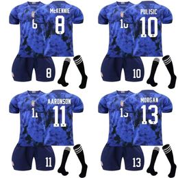 Soccer Jerseys Men's Tracksuit 22-23 USA Jersey Away Numéro 10 Priscilla 8 McKinsey Adult Children's Football Kit de football