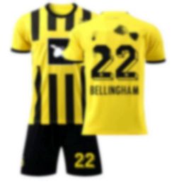 Soccer Jerseys Men's Tracksuits 2223 Dortmund Home 9 Haaland 11 Royce 22 Bellingham Jersey set avec des chaussettes footballeur