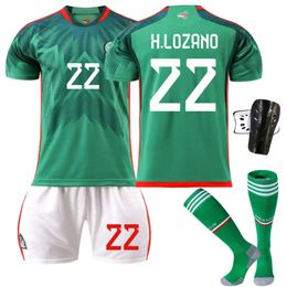 Soccer Jerseys Men's Tracksuits 2223 Mexico voetbalshirt nr. 14 Home 16 Green 9 Raul 22 Loseno Suit originele sokken