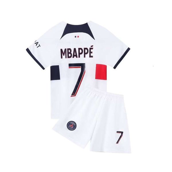 Soccer Jerseys Men's Tracksuit 23-24 Bar L Away Game 7 Mbappe 10 Neymar Football Jersey Set Children's Taille 14-30