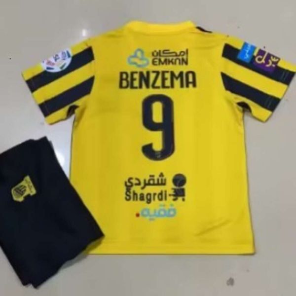 Soccer Jerseys Men's Tracksuit Saudi Jeddah United Yellow Club 9 Football Jersey Children's Digital Print Taille 14-30