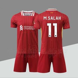 Soccer Jerseys Mens Tracksuits 2425 Liwu P Home Kits No. 11 Salah No. 4 Van Dyck Kit de football Universal Adult and Childrens