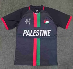 Jerseys de football Palestino2324 Hommes Palestine Équipe nationale Jimenez Benitez Cortes Accueil Rouge Blanc Noir Chemise de football à manches courtes H2434