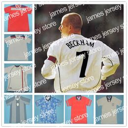 Maillots de football RETRO 1982 98 02 94 88 90 92 06 maillot de football anglais Shearer Gascoigne Lineker Shilton Gerrard Lampard Scholes Owen KEEGAN JORDI BECKHAM