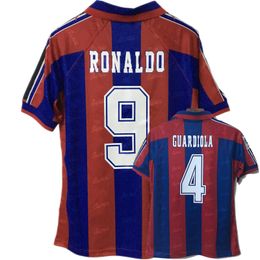 Soccer Jerseys rétro classique Guardiola Bakero Giovanni Luis Enrique Figo Ronaldo Stoichkov Jerseys de football 96 97