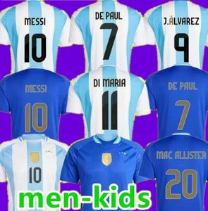 MESSI ArgENtiNA Maillot de football 2024 2025 Copa America Cup Camisetas Kit enfants 2025 Équipe nationale 24 25 Maillot de football à domicile Version joueur DI MARIA LAUTARO MARTINEZ