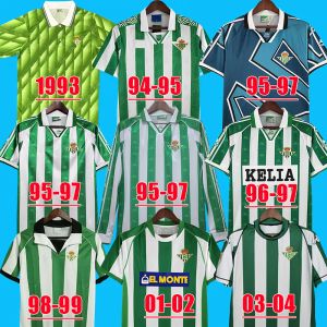 Jerseys de football Retro Real 94 95 96 97 98 02 03 04 Chemises de football à manches longues classiques Vintage ALFONSO BETIS JOAQUIN DENILSON 1993 1994 1995 1996 1997 1998 2002 2003 2004