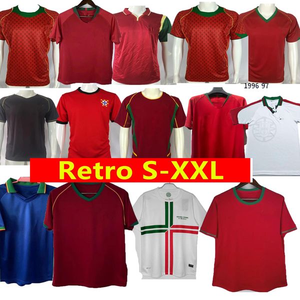 Camisetas de fútbol Retro RUI COSTA FIGO RONALDO NANI Camisetas de fútbol Camisetas de futbol Portugal Uniformes hogar 1998 1999 2010 2012 2002 2000 2004 16 2014 87 98