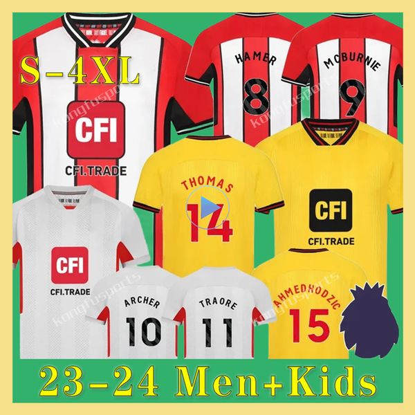 S-XXXL 4XL 23 24 SHEFFIELD local GK camisetas de fútbol Promoción Sander Berge UNITED John Egan Rhian Brewster Anel Ahmedhodzic Oliver kit de portero Camiseta de fútbol para niños