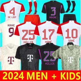 Voetballen Jerseys Sane 23-24 voetbalhirt Musiala Goretzka Gnabry Kane Bayerns München Camisa de Futebol uniform Mini Kids Kits Kimmich Sets voor fans snel drogen